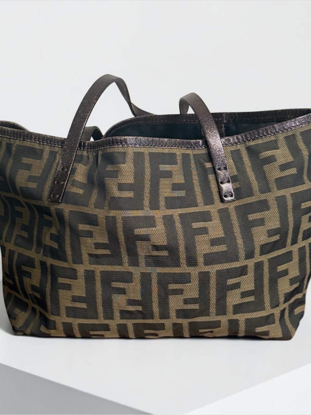 Authenticated Fendi Zucca Jacquard Canvas MINI Tote Bag! COA! - Picture 5 of 16